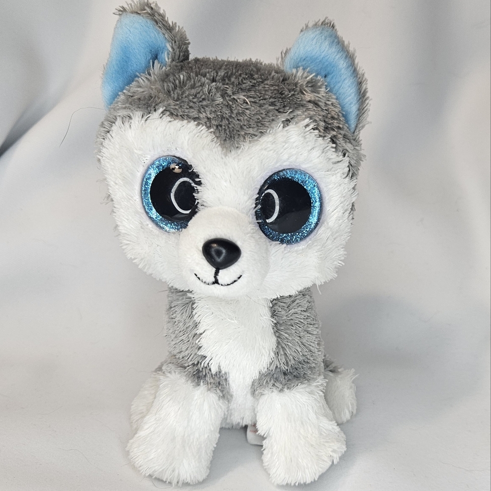 TY Husky Gray and White Plush